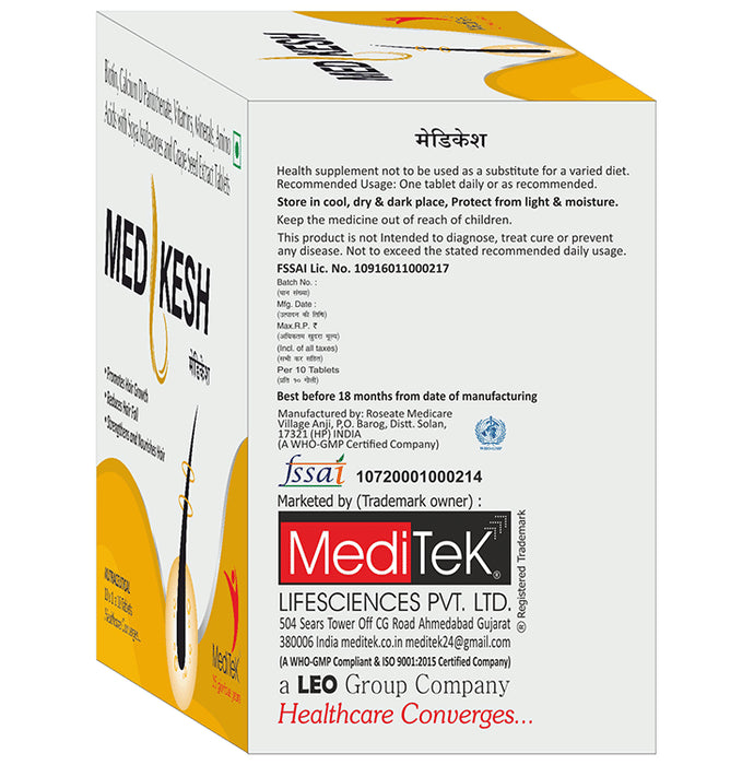 Meditek Med Kesh Tablet for Strong Healthy Hair (10 Each)