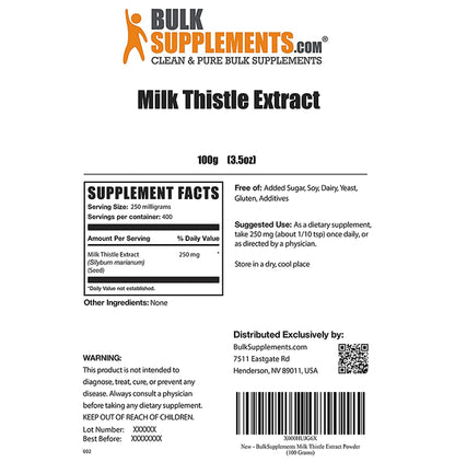 Bulk Supplements Milk Thistle Extract Powder