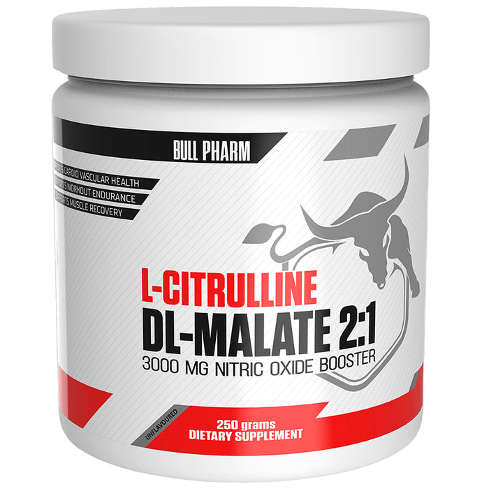 Bull Pharm L-Citrulline DL-Malate 2:1 3000mg Nitric Oxide Booster for Muscle Recovery & Endurance Powder - Classic Derma
