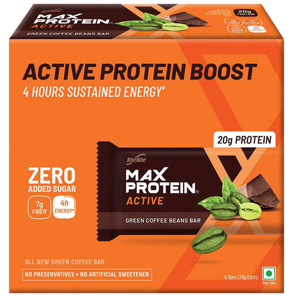 RiteBite Max Protein Active 20g Protein Bar Green Coffee - Classic Derma