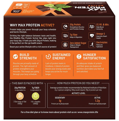 RiteBite Max Protein Active 20g Protein Bar Green Coffee