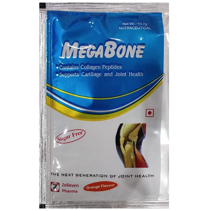 Megabone Granules Granules with Collagen Peptides for Cartilage & Joint Health | Sugar Free | Flavour Orange - Classic Derma