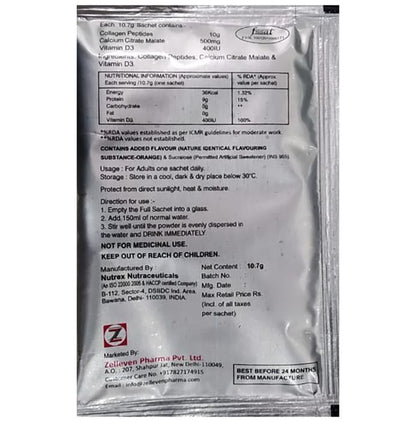 Megabone Granules Granules with Collagen Peptides for Cartilage & Joint Health | Sugar Free | Flavour Orange