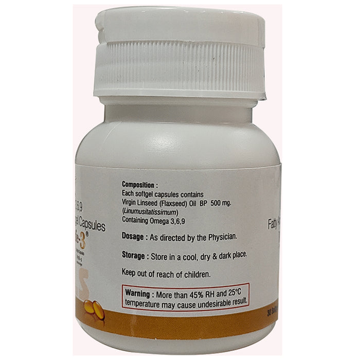 Megafe 3 100% Veg Omega 3,6,9 Fatty Acids 500mg Capsule for Women & Men