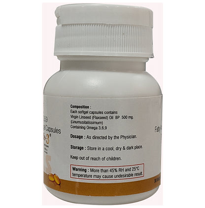 Megafe 3 100% Veg Omega 3,6,9 Fatty Acids 500mg Capsule for Women & Men