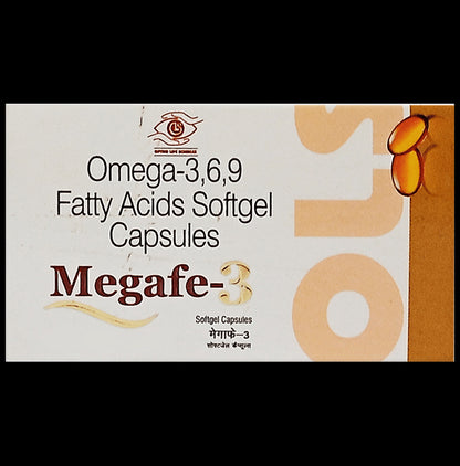 Megafe 3 100% Veg Omega 3,6,9 Fatty Acids 500mg Capsule for Women & Men - Classic Derma