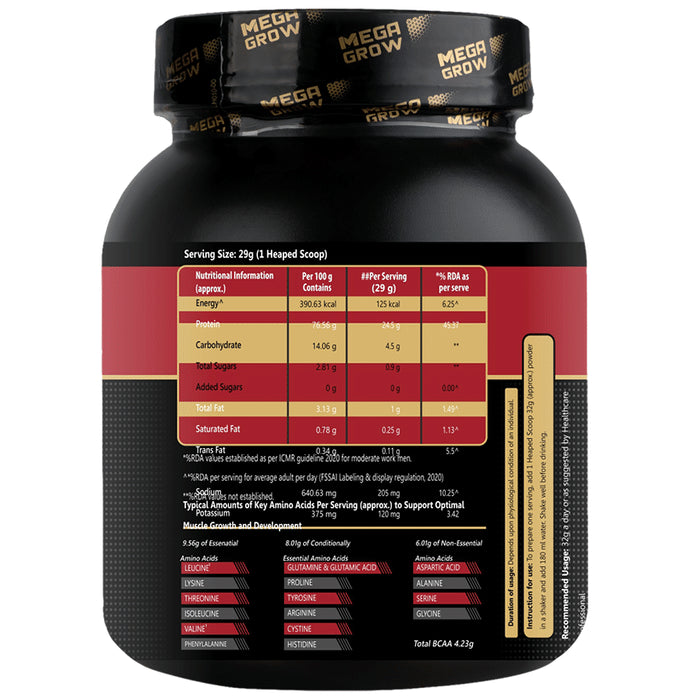 Megagrow Whey Protein Isolate Powder with Shaker Vanilla