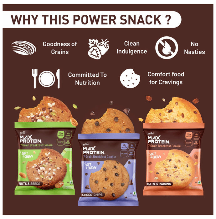 RiteBite Max Protein Cookie with 10g Protein and 4g Fiber (55gm Each) Assorted