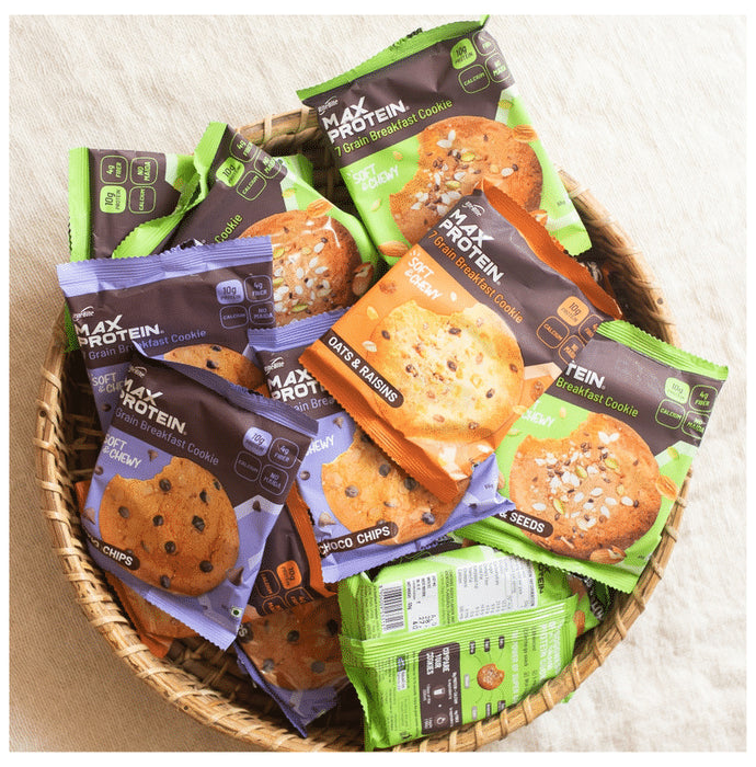 RiteBite Max Protein Cookie with 10g Protein and 4g Fiber (55gm Each) Assorted