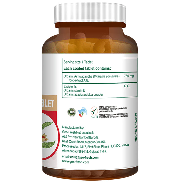 Geo Fresh Organic Ashwagandha 750mg Tablet