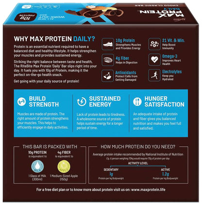 RiteBite Max Protein Daily 10 gm Protein Bar Choco Classic