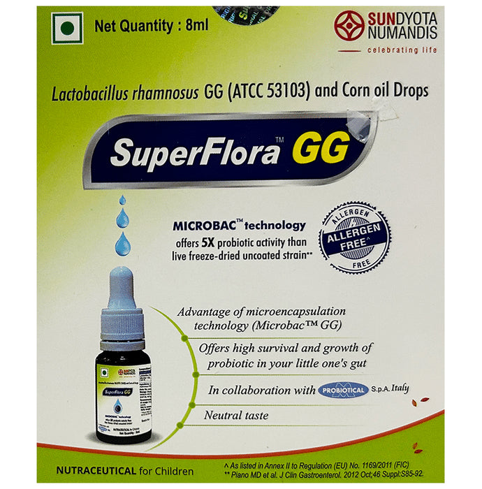 Superflora GG Oral Drops | Probiotic Support For Children | Neutral Taste | Supports Gut Health & Immunity - Classic Derma