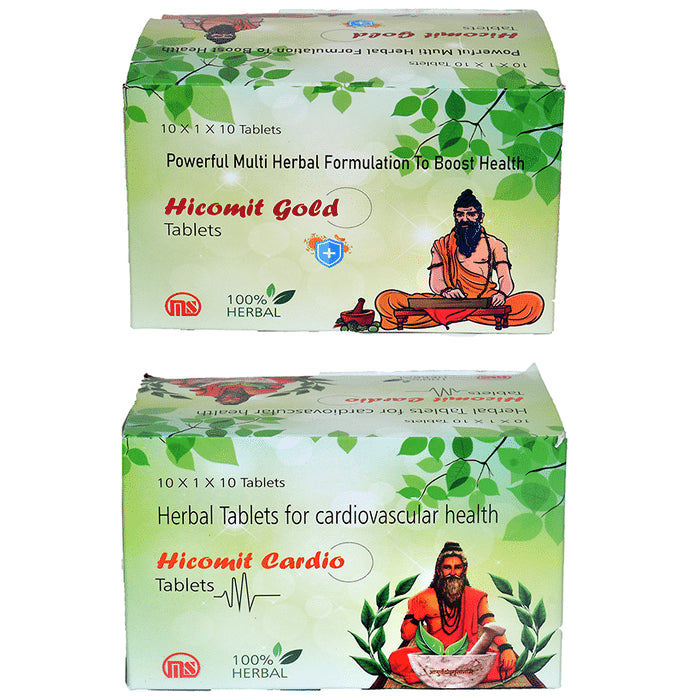 Metabolic Life Sciences Combo Pack of Hicomit Cardio Tablet (10) & Hicomit Gold Tablet (10) - Classic Derma