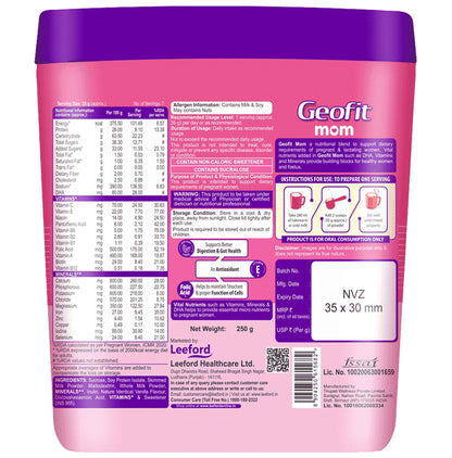 Geofit Mom Powder for Pregnant Women Vanilla
