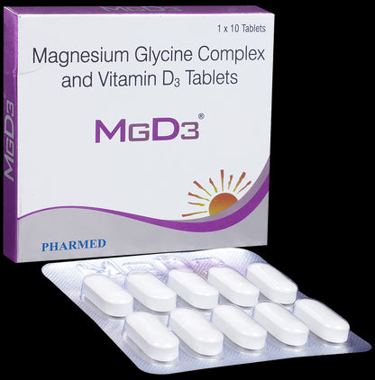 Mgd3 Tablet with Magnesium Glycine & Vitamin D3 | Supports Bone Health | Provides Mineral Support - Classic Derma