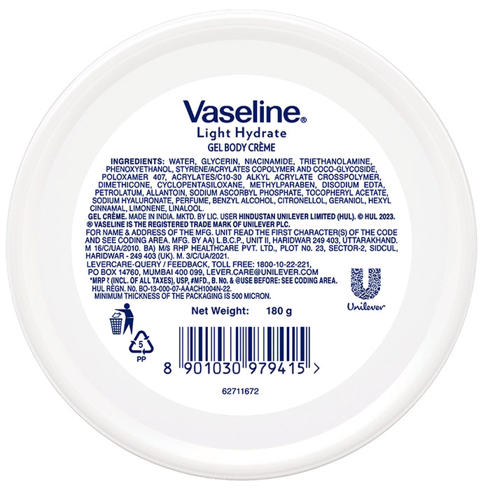 Vaseline Light Hydrate Gel Body Creme Hyaluronic Vitamin-C