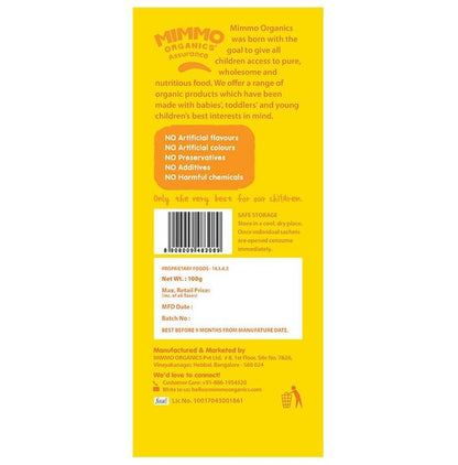 Mimmo Organics Supa Joos Natural Fruit & Veggie Drink Mix 24 Months Plus (100gm Each) Orange, Mango, Carrot