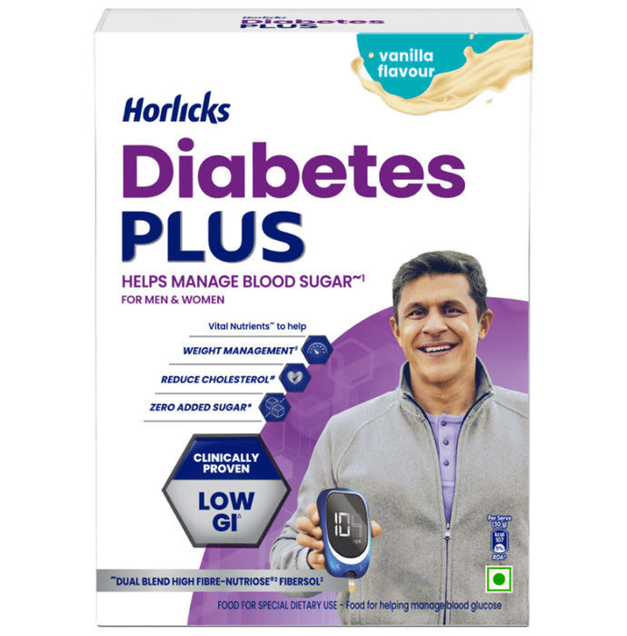 Horlicks Diabetes Plus for Blood Sugar & Weight Management | No Added Sugar Vanilla - Classic Derma