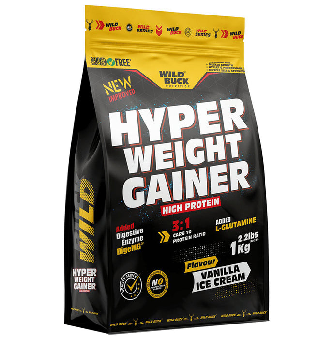 Wild Buck Hyper Weight Gainer Powder Vanilla Icecream - Classic Derma
