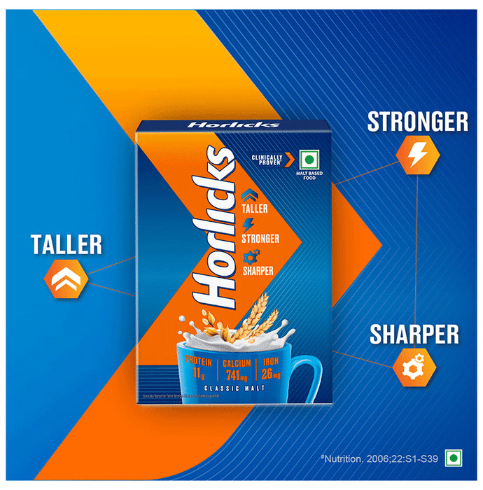 Horlicks Powder with Zinc, Vitamin C & D Flavour Classic Malt