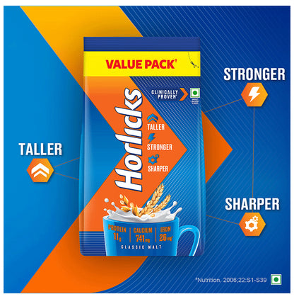 Horlicks Powder with Zinc, Vitamin C & D Flavour Classic Malt