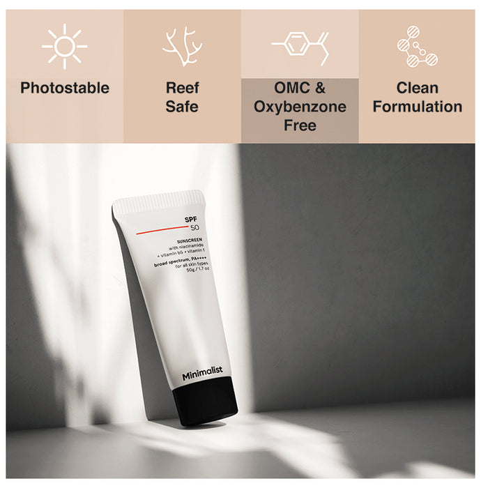 Minimalist SPF 50 PA++++ Sunscreen | No Whitecast and Contains Multi Vitamins