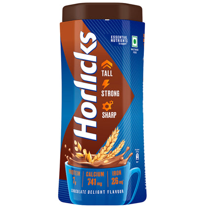 Horlicks Nutrition Drink with Vitamin C, D & Zinc | For Bones & Metabolism | Flavour Chocolate Delight - Classic Derma