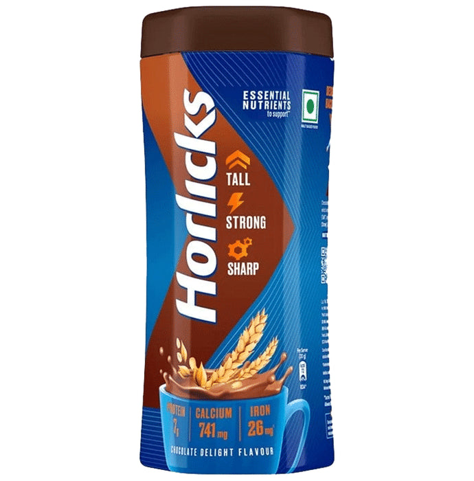 Horlicks Nutrition Drink with Vitamin C, D & Zinc | For Bones & Metabolism | Flavour Chocolate Delight - Classic Derma