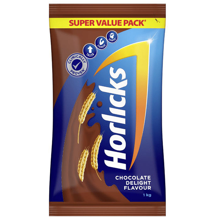 Horlicks Nutrition Drink with Vitamin C, D & Zinc | For Bones & Metabolism | Flavour Chocolate Delight - Classic Derma