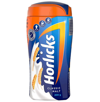 Horlicks Nutrition Drink with Vitamin C, D & Zinc | For Bones & Metabolism | Flavour Classic Malt - Classic Derma