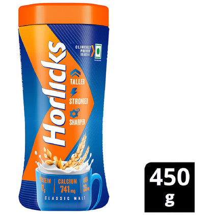 Horlicks Nutrition Drink with Vitamin C, D & Zinc | For Bones & Metabolism | Flavour Classic Malt