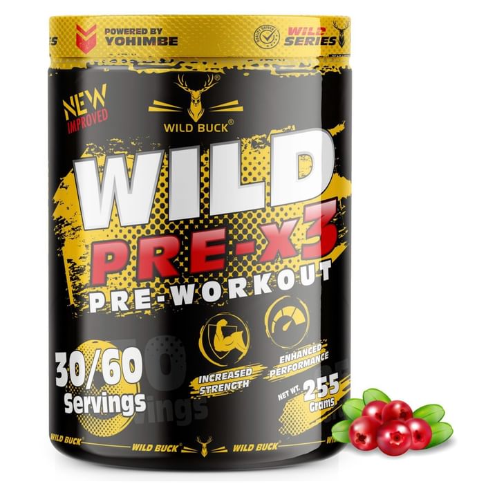 Wild Buck Wild Pre-X3 Pre-Workout Cranberry Blast - Classic Derma