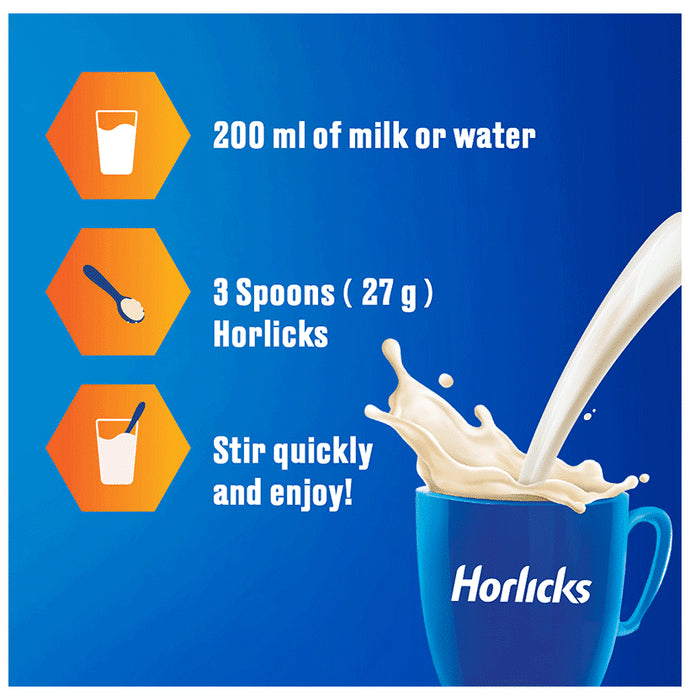 Horlicks Nutrition Drink with Vitamin C, D & Zinc | For Bones & Metabolism | Flavour Classic Malt