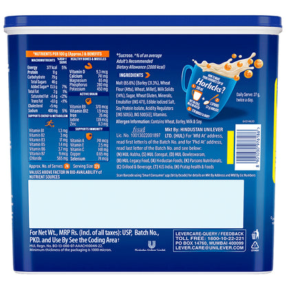 Horlicks Nutrition Drink with Vitamin C, D & Zinc | For Bones & Metabolism | Flavour Powder Classic Malt