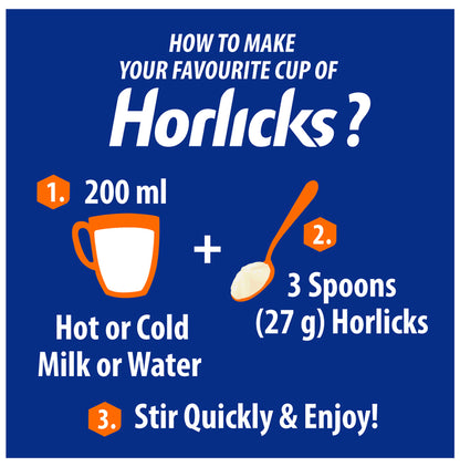 Horlicks Nutrition Drink with Vitamin C, D & Zinc | For Bones & Metabolism | Flavour Powder Classic Malt