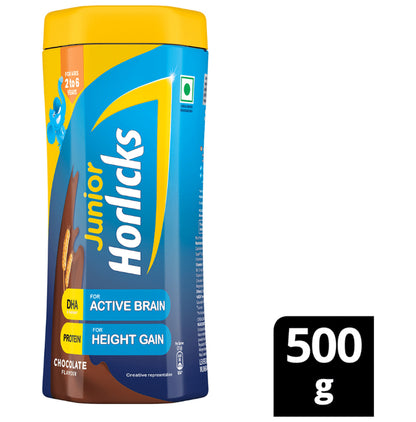 Horlicks Junior Health and Nutrition Drink| For Kids' Active Brain & Height Gain | Flavour Chocolate