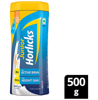 Horlicks Junior Health and Nutrition Drink| For Kids' Active Brain & Height Gain | Flavour Vanilla