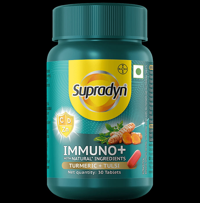 Supradyn Immuno+ Multivitamin with Turmeric & Tulsi | Tablet for Energy & Immunity - Classic Derma
