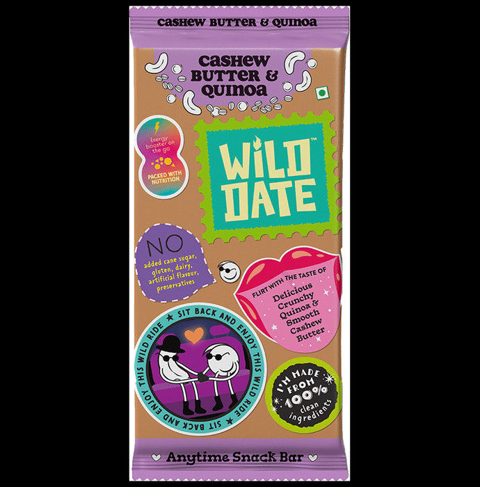 Wild Date Cashew Butter & Quinoa Anytime Snack Bar (40gm Each) - Classic Derma