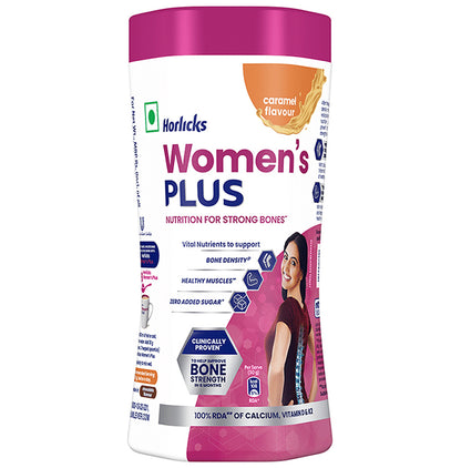 Horlicks Women's Plus with Calcium, Vitamin D & K2 for Strong Bones Caramel - Classic Derma
