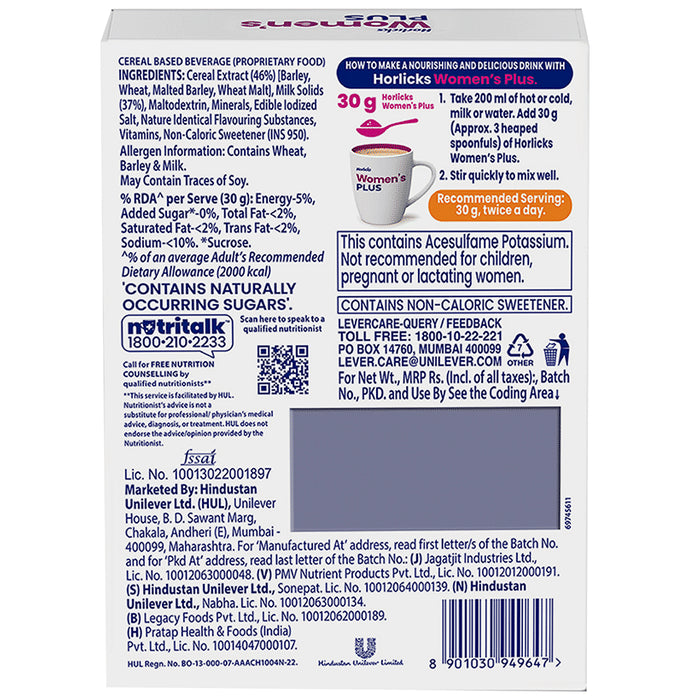 Horlicks Women's Plus with Calcium, Vitamin D & K2 for Strong Bones Caramel