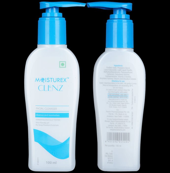 Moisturex Clenz Facial Cleanser | Skin-Friendly pH, Soap, Paraben & Sulphate Free - Classic Derma