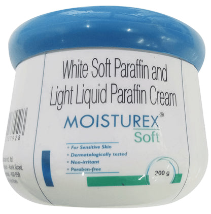 Moisturex White Soft Paraffin & Light Liquid Paraffin Cream | Paraben Free | Derma Care | Face Care Product for Extreme Dryness - Classic Derma