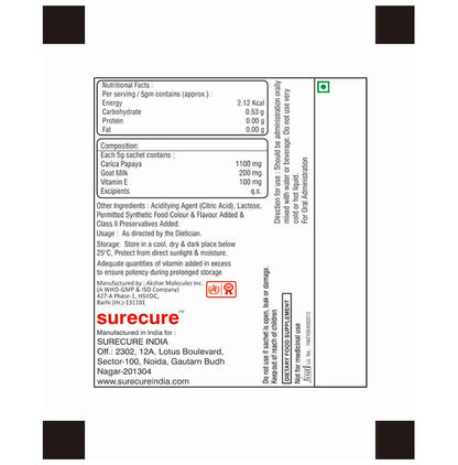 Surecure Carisure Sachet (5gm Each) Orange Sugar Free