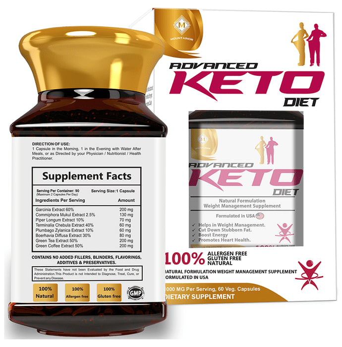 Mountainor Advanced Keto Diet Weight Management Supplement Veg Capsule