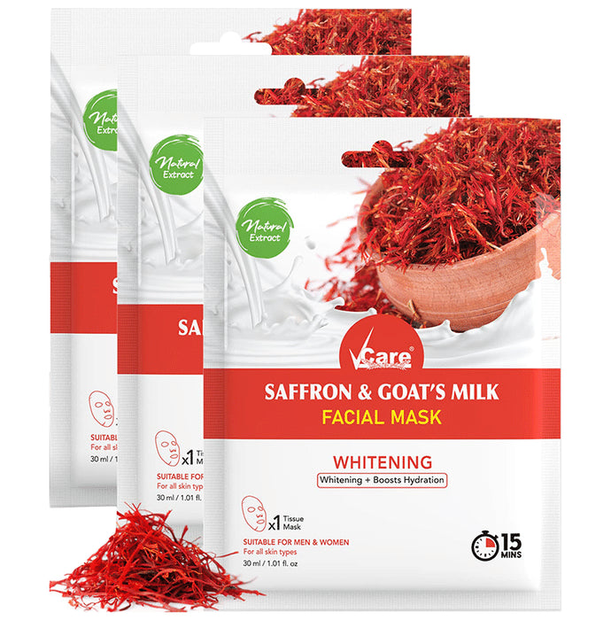VCare Saffron and Goat Milk facial mask (30ml Each) - Classic Derma