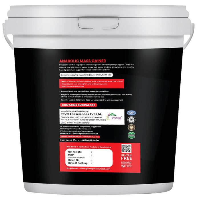 MP Muscle Performance Anabolic Mass Gainer (5kg Each) Powder Belgian Chocolate