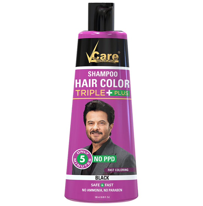 VCare Triple+ Hair Color Shampoo Black - Classic Derma