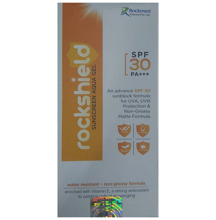 Rockshield Sunscreen Aqua Gel | Matte Formula & Water-Resistant | Paraben & Sulphate-Free | SPF 30 - Classic Derma