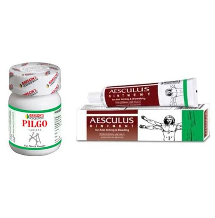 Bakson's Homeopathy Anti Piles Combo (Pilgo Tablet + Aesculus Ointment) - Classic Derma
